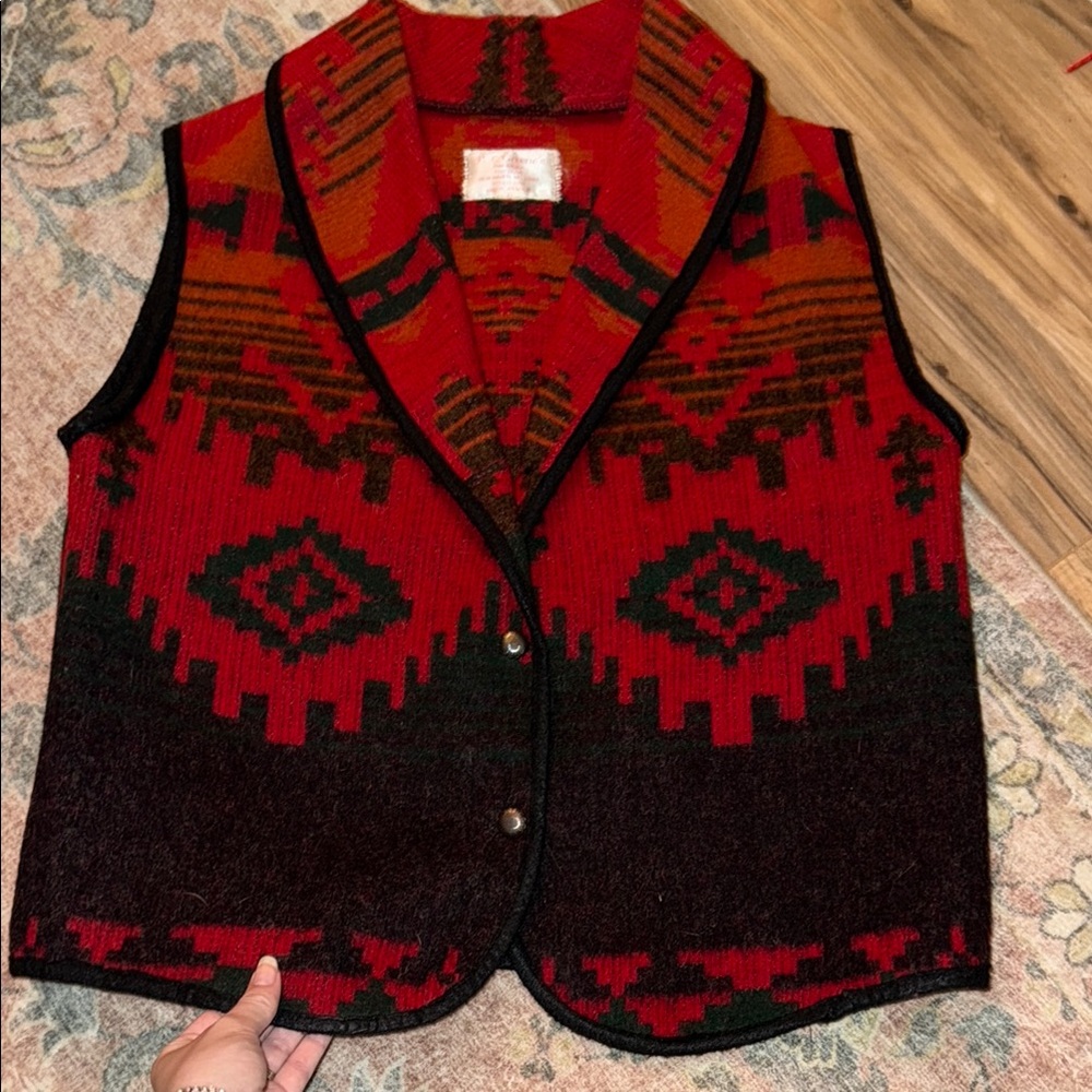 P.L. Greene's Vintage Red and Black Patterned Vest